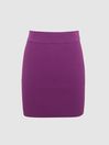 Reiss Magenta Bea Knitted Co-ord Mini Skirt
