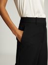 Reiss Black Hayes Wide Leg Tailored Trousers