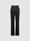 Reiss Navy Haisley Petite Tailored Flare Trousers