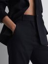 Reiss Navy Haisley Petite Tailored Flare Trousers
