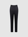 Reiss Navy Haisley Petite Wool Blend Tapered Suit Trousers
