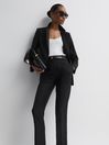 Reiss Black Haisley Petite Wool Blend Tapered Suit Trousers