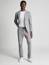 Reiss Light Grey Flexo Slim Fit Jersey-Stretch Blazer