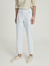 Reiss Pale Blue Bradie Cotton Tapered Cargo Trousers