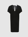 Reiss Black Loretta Velvet Mini Dress