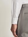 Reiss White Cotton Satin Stretch Slim Fit Shirt