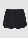 Reiss Black Wills Castore Two In One Performance Shorts