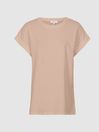 Reiss Camel Tereza Cotton Jersey T-Shirt