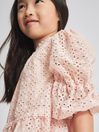 Reiss Pink Maddie Junior Embroidered Lace Blouse
