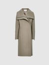 Reiss Taupe Roxi Wool Blend Coat