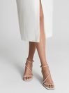 Reiss Off White Kali Wedge Leather Strappy Wedged Sandals