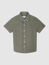 Reiss Sage Holiday Short Sleeve Linen Shirt