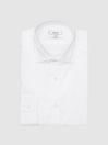 Reiss White Remote Slim Fit Cotton Sateen Shirt