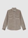 Reiss Grey Bonucci Corduroy Twin Pocket Overshirt