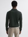 Reiss Forest Milburn Merino Wool Open Collar Polo Shirt