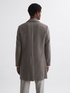 Reiss Mouse Melange Gable Wool Blend Single Breasted Epsom Overcoat