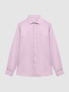 Reiss Pink Remote Reg Cotton Sateen Shirt