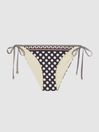 Reiss Navy/White Zana Polka Dot Self-Tie Bikini Bottoms