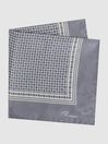 Reiss Steel Grey Montecristo Silk Printed Pocket Square