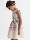 Reiss Green Emily Junior Scuba Floral Printed Dress