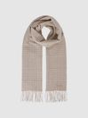 Reiss Oatmeal Jack Wool-Cashmere Check Scarf