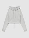 Good American Cotton Blend Cropped Hoodie