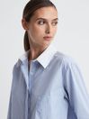 Good American Cotton Cropped Striped Shirt