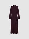 Good American Knitted Funnel Neck Midi Dress