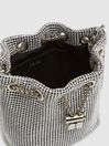 Reiss Silver Demi Crystal Mini Bucket Bag