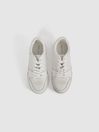 Reiss White Frankie Leather Lace-Up Trainers