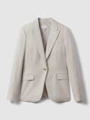 Reiss Light Grey Farrah Single Breasted Suit Blazer with TENCEL™ Fibers