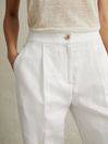 Reiss White Farrah Tapered Suit Trousers with TENCEL™ Fibers