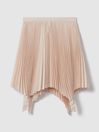 Reiss Pink Azalea Senior Pleated Asymmetric Skirt