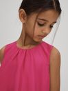 Reiss Bright Pink Cherie Junior Layered High-Low Dress