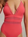 Reiss Coral Hope Mesh Tie Back Swimsuit