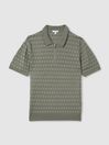 Reiss Sage Rizzo Half-Zip Knitted Polo Shirt