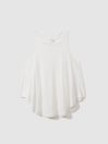 Reiss White Lucy Linen Waterfall Vest