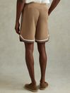 Reiss Camel Multi Jack Knitted Elasticated Waist Shorts