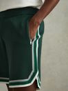 Reiss Green Multi Jack Knitted Elasticated Waist Shorts