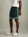 Reiss Green Multi Jack Knitted Elasticated Waist Shorts
