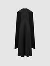 Reiss Black Keira Atelier Duchess Satin Cape Maxi Dress