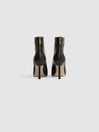 Reiss Black Lyra Signature Leather Ankle Boots