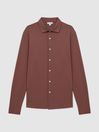 Reiss Copper Viscount Slim Fit Mercerised Cotton Jersey Shirt