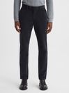 Reiss Navy Strike Slim Fit Brushed Cotton Trousers