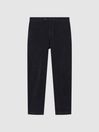 Reiss Navy Strike Slim Fit Brushed Cotton Trousers