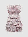 Amur Strapless Ruffle Mini Dress