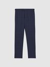 Reiss Indigo City Slim Fit Wool Checked Trousers