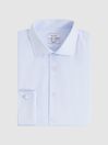 Reiss Soft Blue Premote Slim Fit Cotton Cutaway Collar Shirt