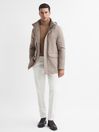 Reiss Fawn Torino Wool Blend Removable Hooded Coat
