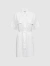 Reiss White Beth Linen T-Shirt Dress Kaftan